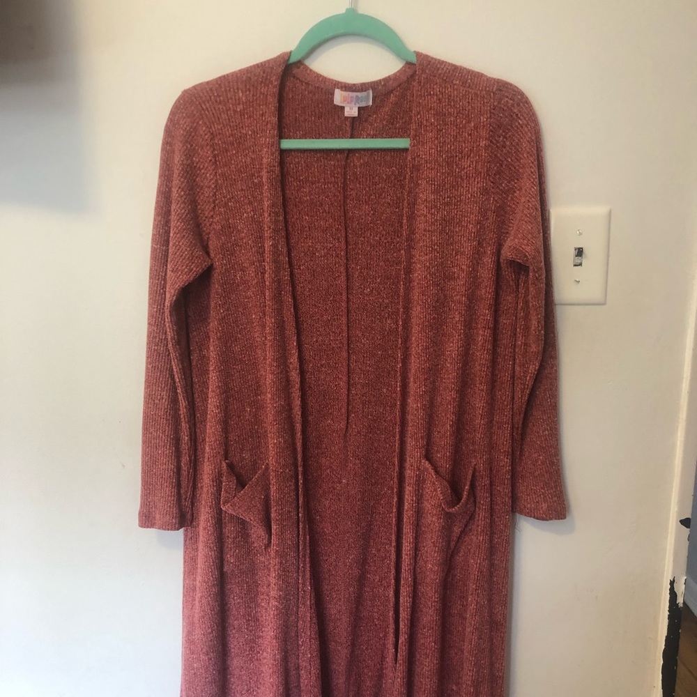 LulaRoe Sarah Red/Dusty Rose/Brick Color Medium